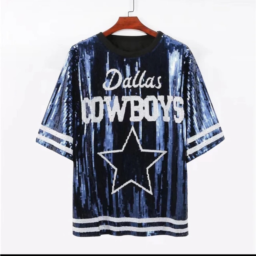 Dallas Cowboy sequin jersey/ shirt dress
